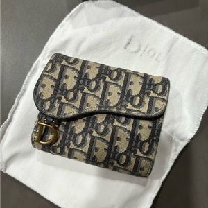 Used DIOR Saddle Lotus Wallet in Oblique